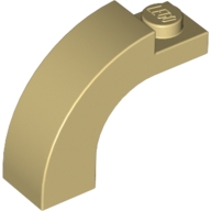 Lego kostka (kostička) 1x3x2 zakulacená nahoře oblouk, béžová (4239043, 4546455, 6001211, 6055782)